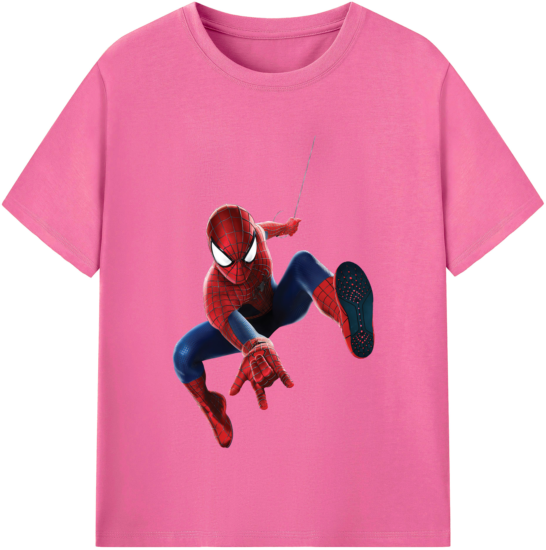 （画像用） Spider Man スパイダーマン レディースカジュアルプリントTシャツ（綿100％）